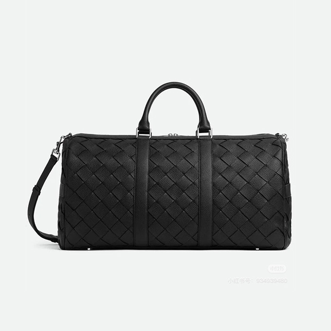 bottega veneta tour intrecciato grain leather large duffle travel bag #795287